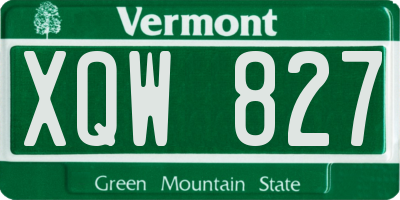 VT license plate XQW827