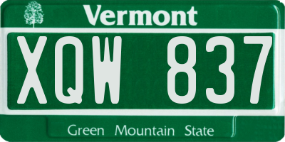 VT license plate XQW837