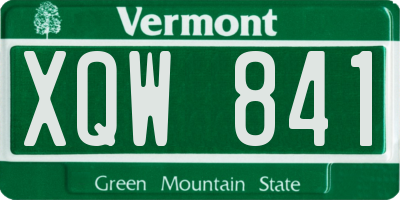 VT license plate XQW841