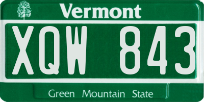 VT license plate XQW843
