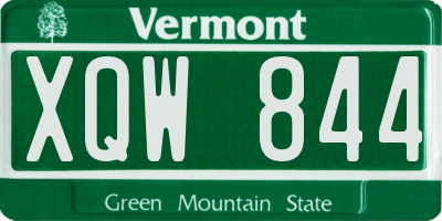 VT license plate XQW844