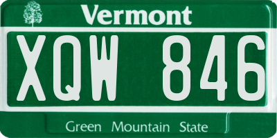 VT license plate XQW846
