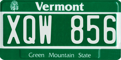 VT license plate XQW856