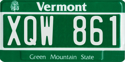 VT license plate XQW861