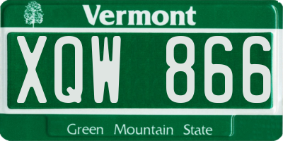 VT license plate XQW866
