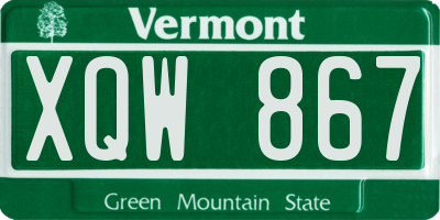 VT license plate XQW867