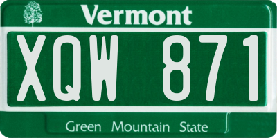 VT license plate XQW871