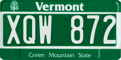 VT license plate XQW872