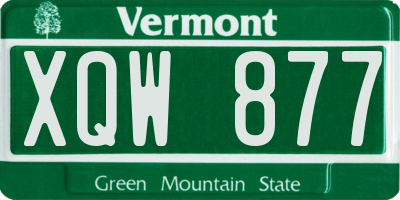 VT license plate XQW877