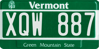 VT license plate XQW887