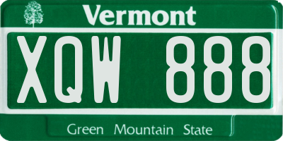 VT license plate XQW888