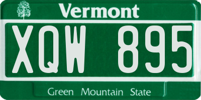 VT license plate XQW895