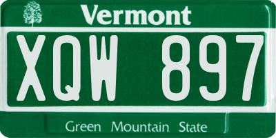 VT license plate XQW897