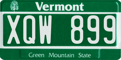 VT license plate XQW899