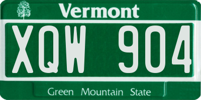 VT license plate XQW904