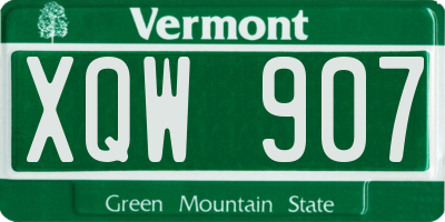VT license plate XQW907