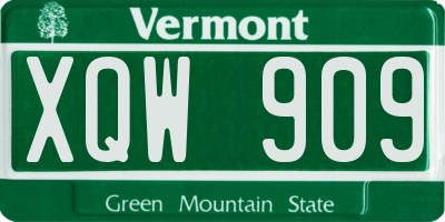 VT license plate XQW909