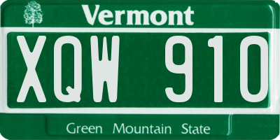 VT license plate XQW910