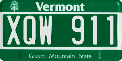 VT license plate XQW911
