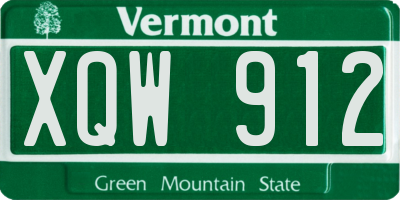 VT license plate XQW912