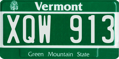 VT license plate XQW913