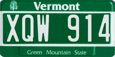 VT license plate XQW914