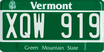 VT license plate XQW919