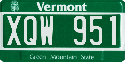 VT license plate XQW951