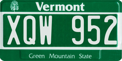 VT license plate XQW952