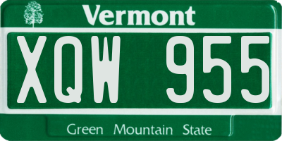 VT license plate XQW955