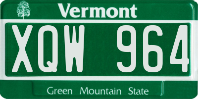 VT license plate XQW964