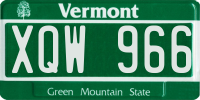 VT license plate XQW966