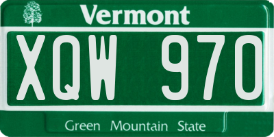 VT license plate XQW970