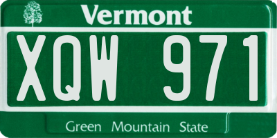 VT license plate XQW971