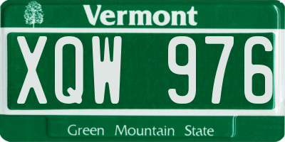 VT license plate XQW976