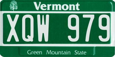 VT license plate XQW979