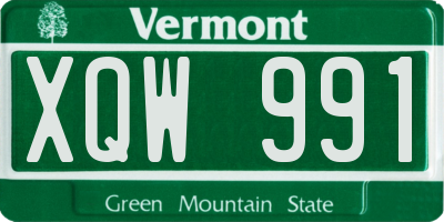 VT license plate XQW991