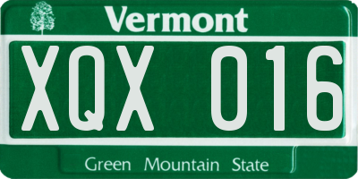 VT license plate XQX016
