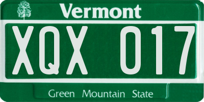VT license plate XQX017