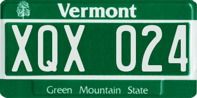 VT license plate XQX024