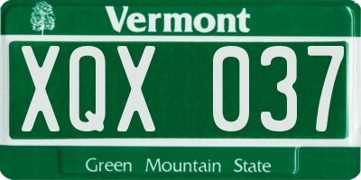 VT license plate XQX037