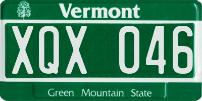 VT license plate XQX046