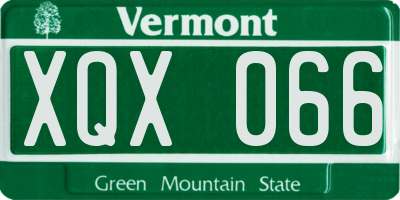 VT license plate XQX066