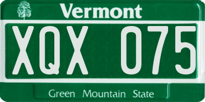 VT license plate XQX075