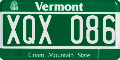 VT license plate XQX086