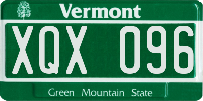 VT license plate XQX096