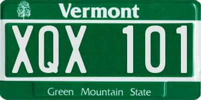 VT license plate XQX101