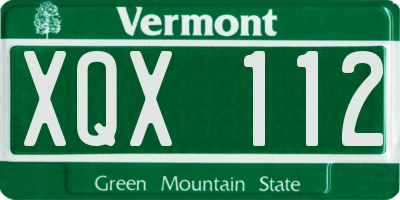 VT license plate XQX112