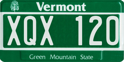 VT license plate XQX120