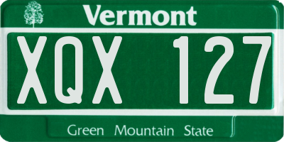 VT license plate XQX127